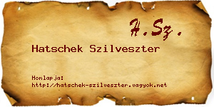 Hatschek Szilveszter névjegykártya